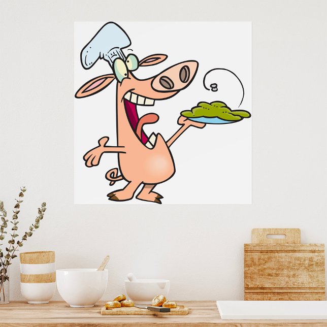 Pig Chef With Food Poster (Creator Uploaded)