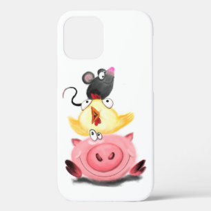 Pig Chicken and Mouse Friends Funny iPhone Case