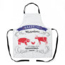 Pig, Chicken,Cow Vintage Family Barbeque Apron
