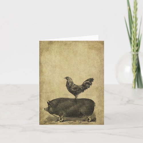 Pig  Chicken Stack_ Prim Lil Note Cards