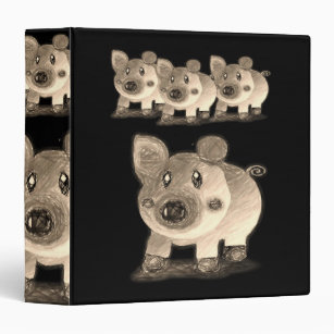 Pig children's school binder