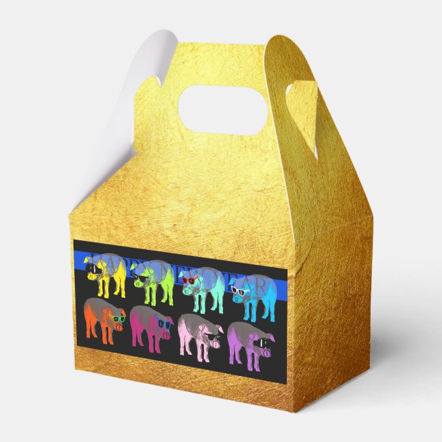 Pig Chinese New Year 2019 Pop Gold Favor Box (Front Side)
