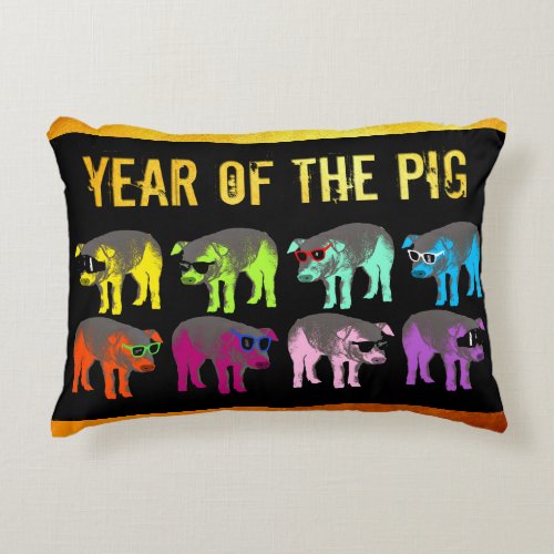 Pig Chinese New Year Zodiac Birthday Accent Pillow