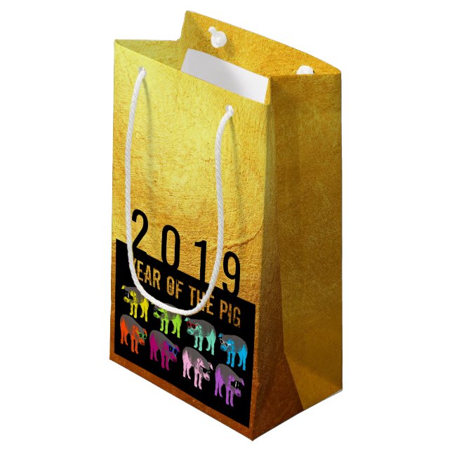 Pig Chinese New Year Zodiac Birthday S Gift Bag (Front Angled)