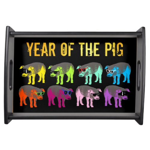 Pig Chinese New Year Zodiac Birthday Serving Tray