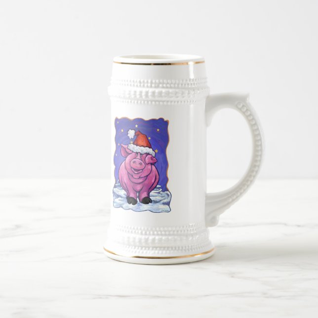 Pig Christmas Beer Stein (Right)