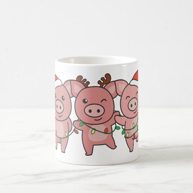 Pig Christmas Christmas Animals Cute Pigs Coffee Mug (Center)