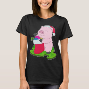 Pig Christmas Christmas socks T-Shirt