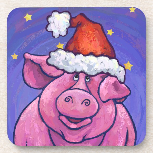 Pig Christmas Coaster (Front)