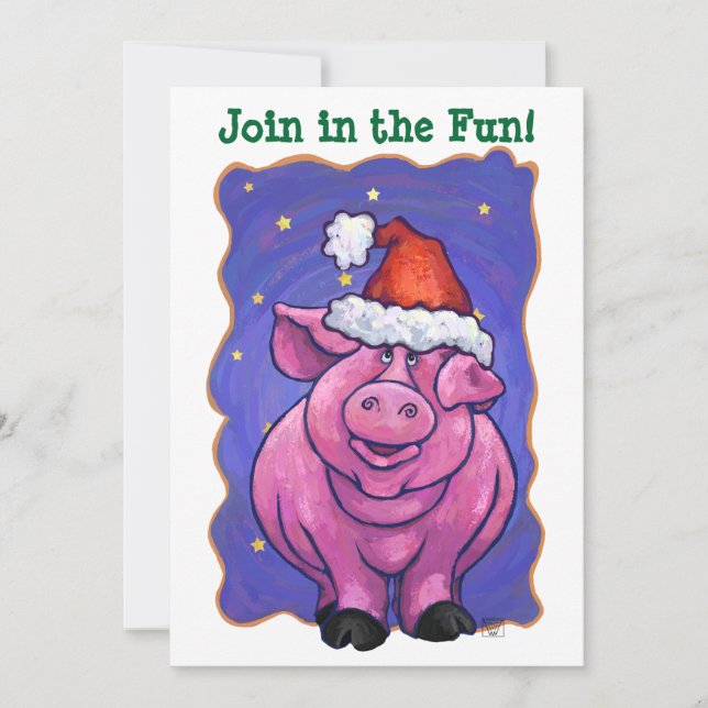 Pig Christmas Invitation (Front)