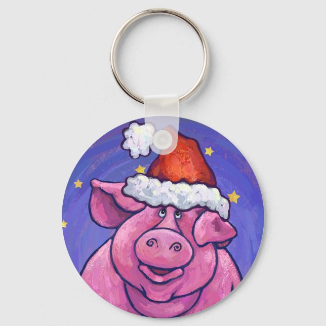 Pig Christmas Keychain (Front)