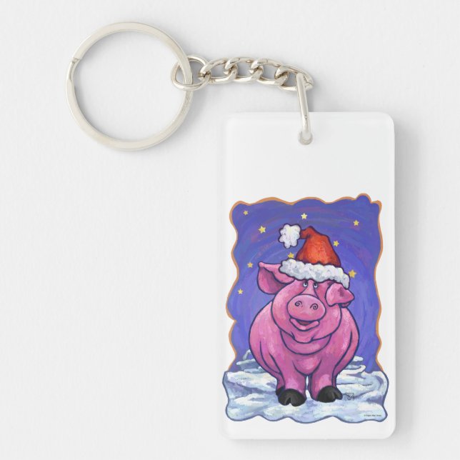 Pig Christmas Keychain (Front)
