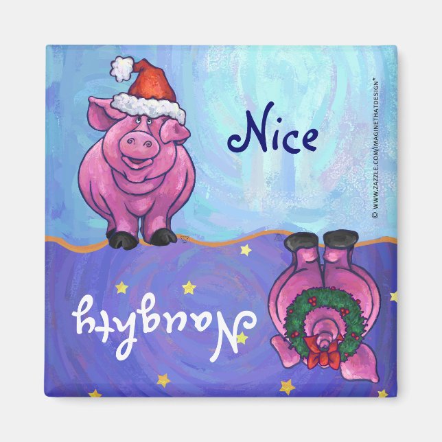 Pig Christmas Magnet (Front)