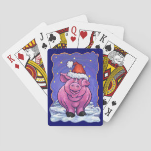 Pig Christmas Poker Cards