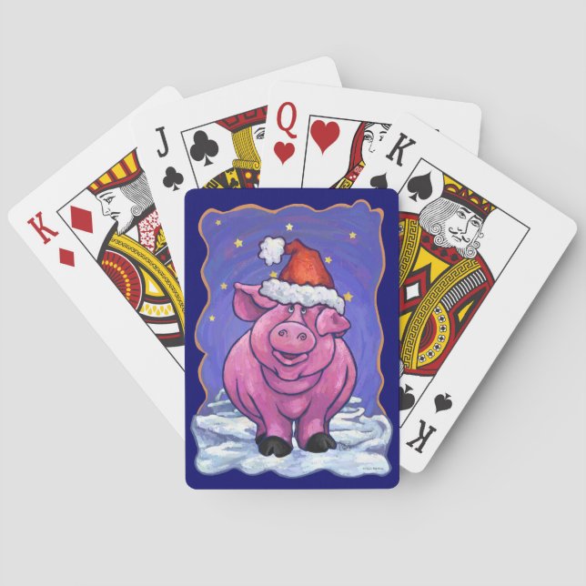 Pig Christmas Poker Cards (Back)