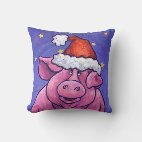 Pig Christmas Throw Pillow