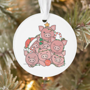 Pig Christmas Tree Funny Animal Christmas Ornament