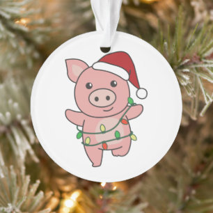 Pig Christmas Winter Animals Pigs Ornament