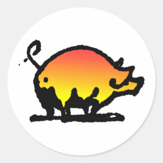 pig classic round sticker