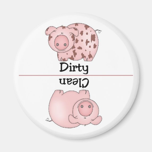 Pig Clean Dirty Dishwasher Magnet (Front)