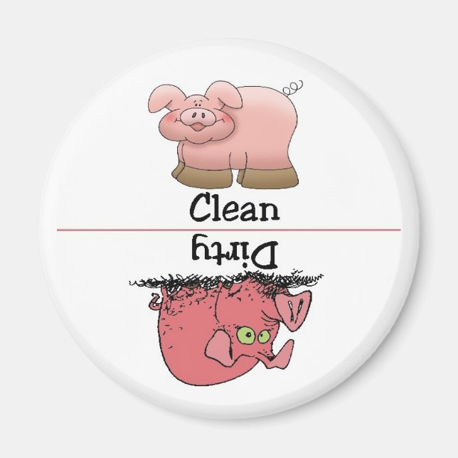 Pig Clean Dirty Dishwasher Magnet (Front)