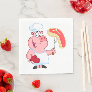 Pig Cooking Meat Napkins