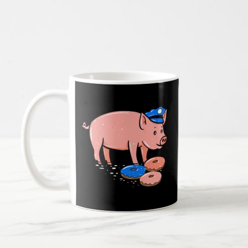 Pig Cop Funny Police Officer Doughnut Gift  Coffee Mug