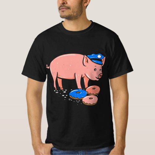 Pig Cop Funny Police Officer Doughnut Gift  T_Shirt