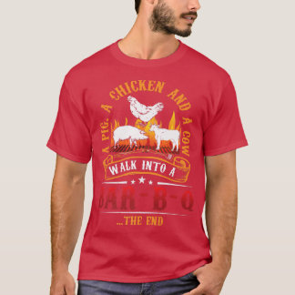 Pig Cow BBQ Meat Lover Grill Friends Fun Chicken P T-Shirt