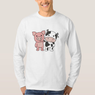 Pig Cow Piggy Cute Farm Animals T-Shirt