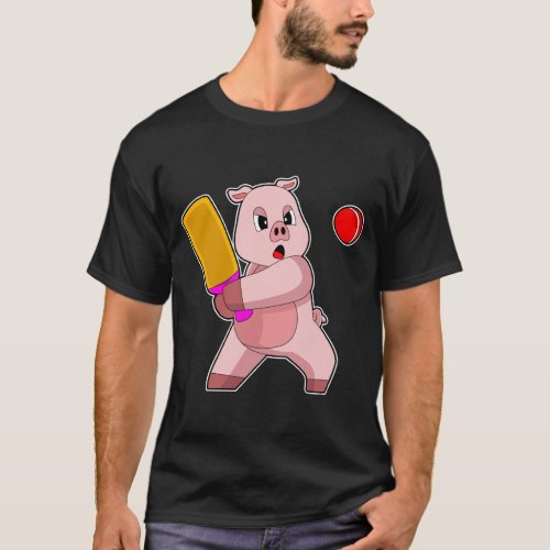 Pig Cricket Cricket bat T_Shirt