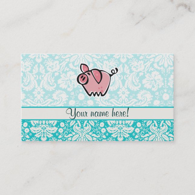 Pig; Cute Business Card (Front)