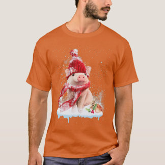 Pig Cute Welcome Merry Christmas T-Shirt