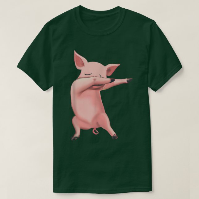Pig Dabbing Dab Dance Funny Dancing Pig  T-Shirt (Design Front)