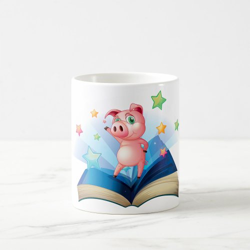 Pig Dancing On A Book Coffee Mug