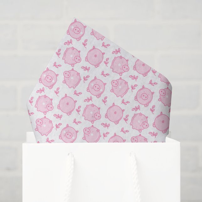 Pig Decoupage Paper, Farm Animal Tissue Paper (Gift Bag)
