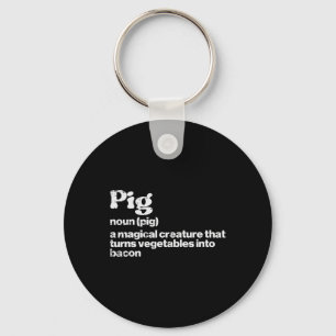 Pig Definition Bycon Funny Bbq Byrbecue Grill Men  Keychain