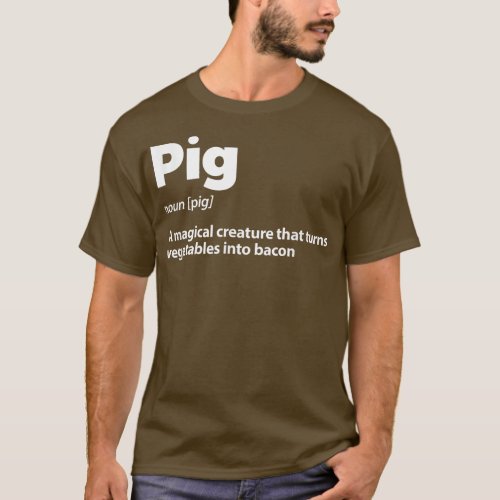 Pig Definition Pig Lover Pig Owner  T_Shirt
