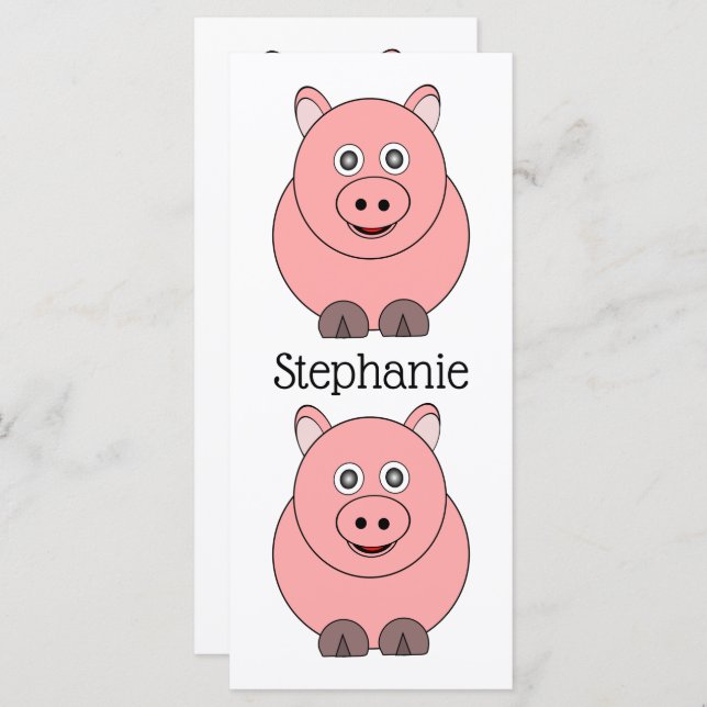 Pig Design Bookmark (Front/Back)