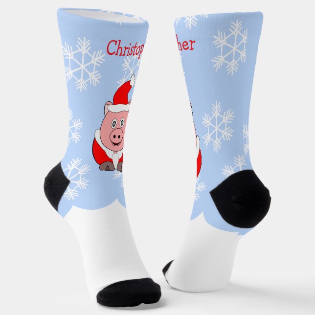 Pig Design Christmas Socks (Angled)