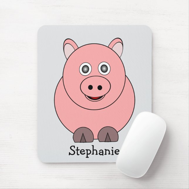 Pig Design Mouse Pad (With Mouse)