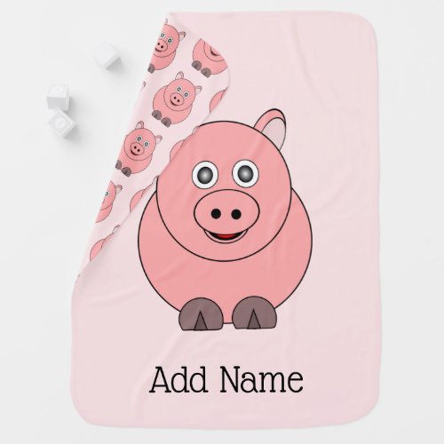 Pig Design Personalised Baby Blanket