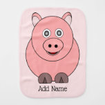 Pig Design Personalised Baby Burp Cloth