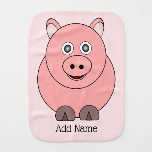 Pig Design Personalised Baby Burp Cloth
