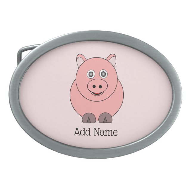 Pig Design Personalised Belt Buckle (Front)