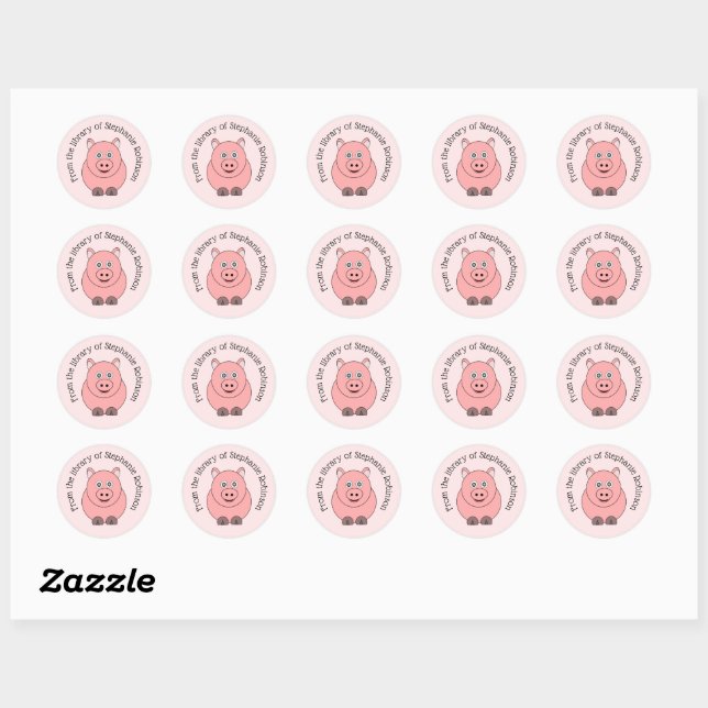 Pig Design Personalised Bookplate (Sheet)