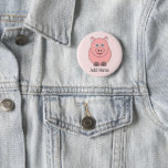 Pig Design Personalised Button