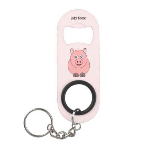 Pig Design Personalised Keychain Bottle Opener