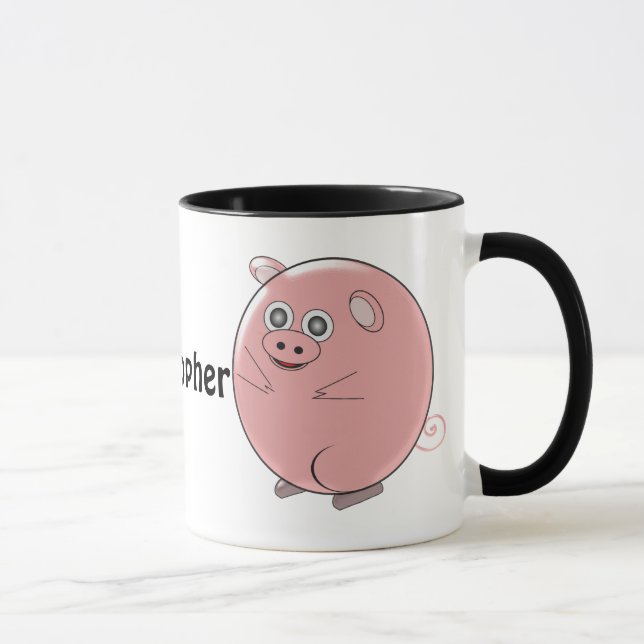 Pig Design Personalised Mug (Right)