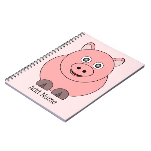 Pig Design Personalised Notebook